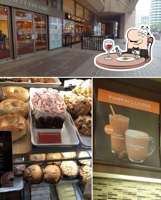 Las imágenes de comida y exterior en Second Cup Coffee Co. featuring Pinkberry Frozen Yogurt