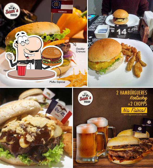 Experimente um hambúrguer no Sam's Burger & Chicken