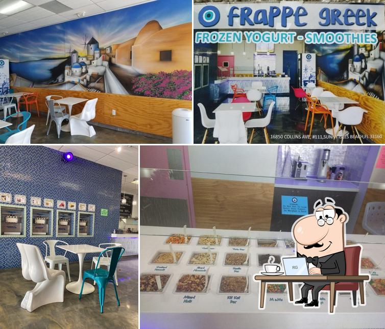 The interior of Frappe Greek