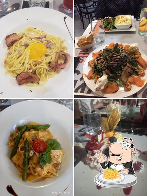Spaghetti à la carbonara à Gazzetta Caffè e Ristorante