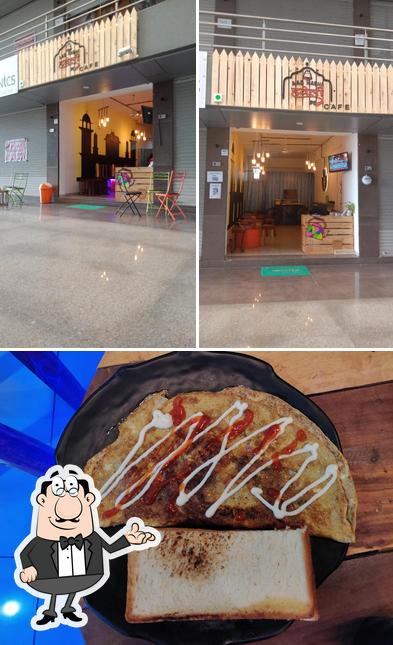 The photo of Aao Kabhi Haveli Pe Cafe’s interior and burger