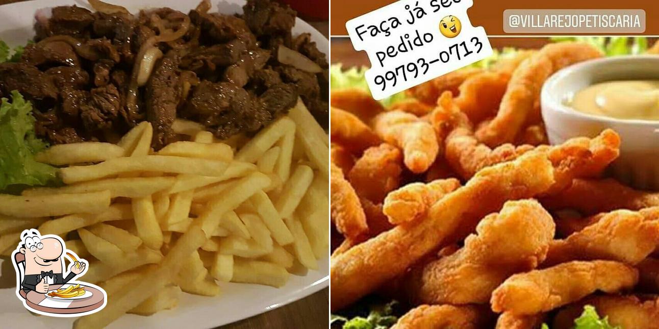 Peça batatas fritas no Villarejo Petiscaria e Restaurante