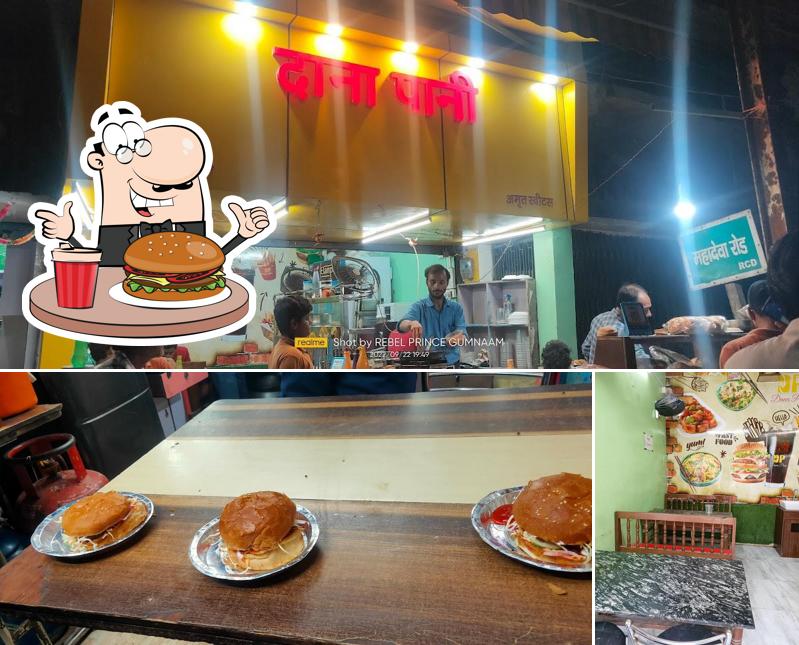 Try out a burger at Dana Paani .... Amrit Sweets
