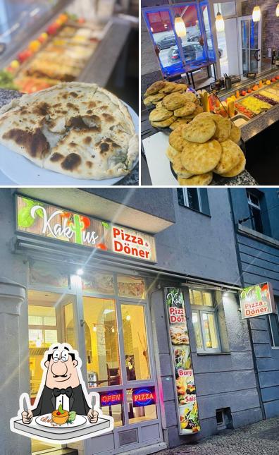 Take a look at the photo displaying food and exterior at Kaktus Pizza und Döner