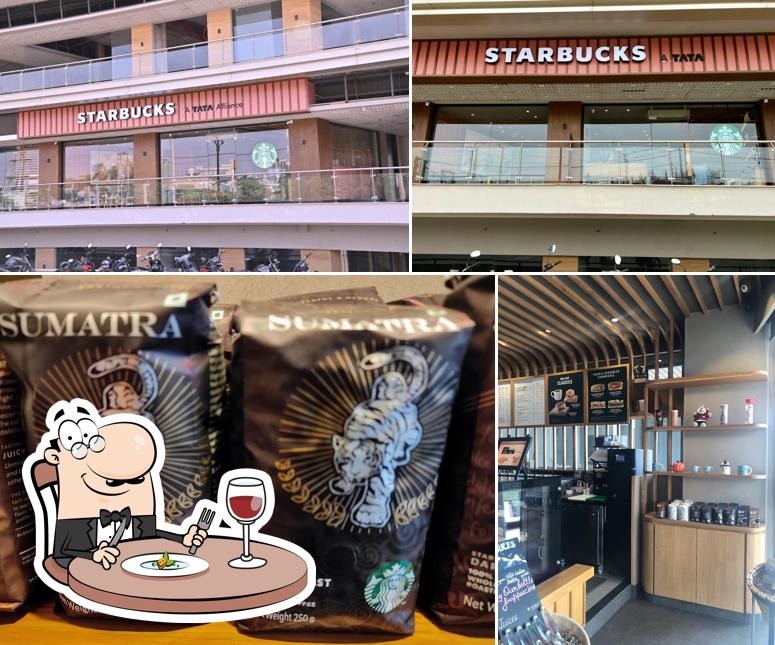 The picture of Starbucks’s food and exterior