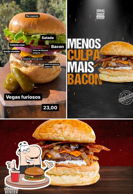 Experimente um hambúrguer no Vegas Burger