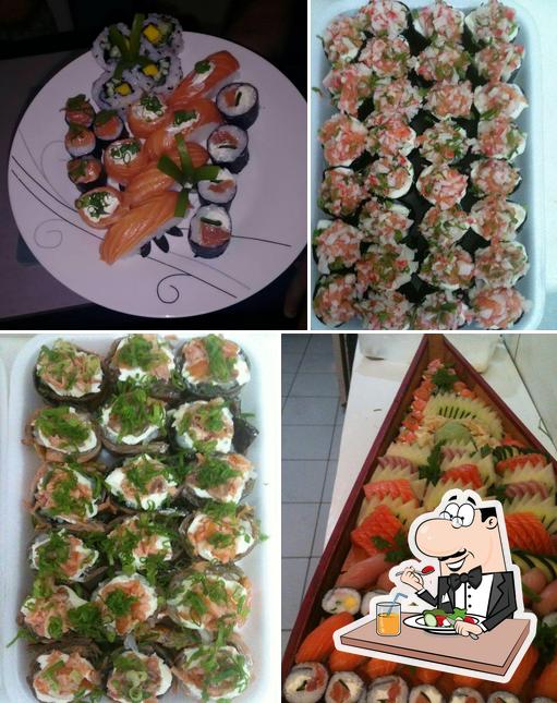 Comida em Atelie do sushi