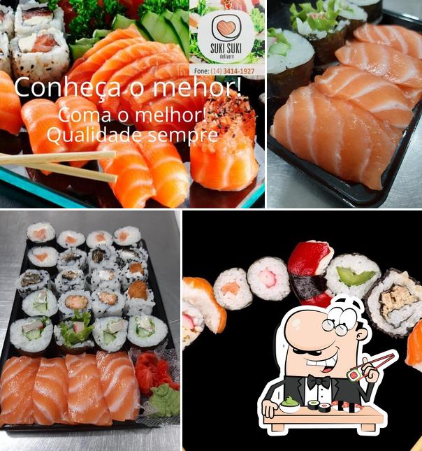 Escolha diferentes opções de sushi