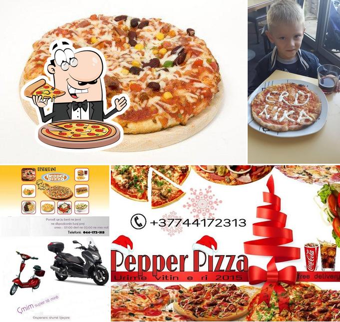 Elige una pizza en Pepper Pizza-Drenas