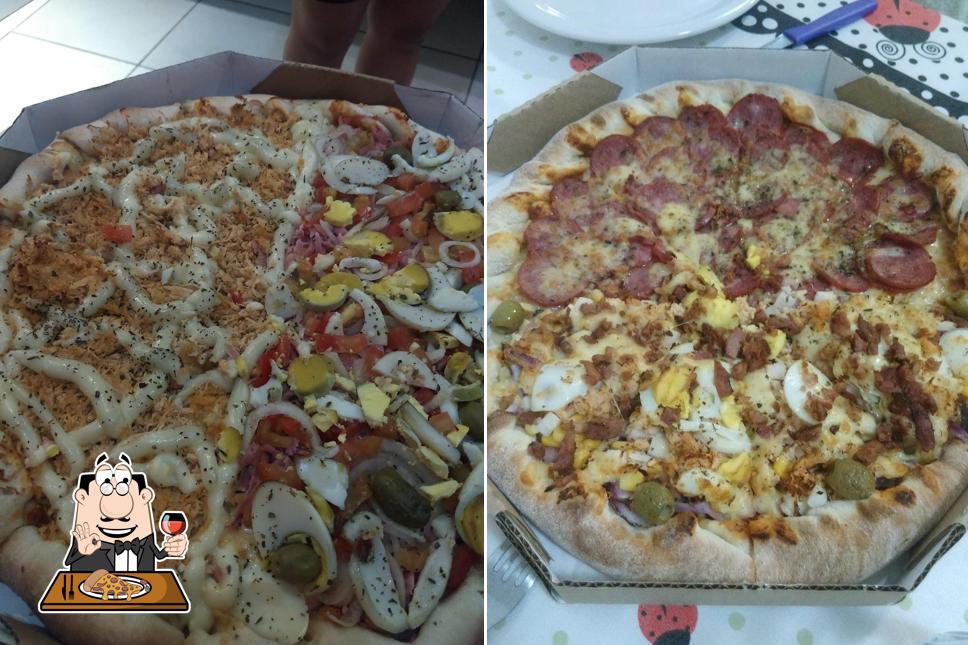 Escolha pizza no Pizzaria Fídelíty