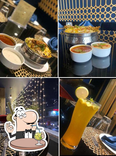 Check out the picture depicting drink and food at Kareems