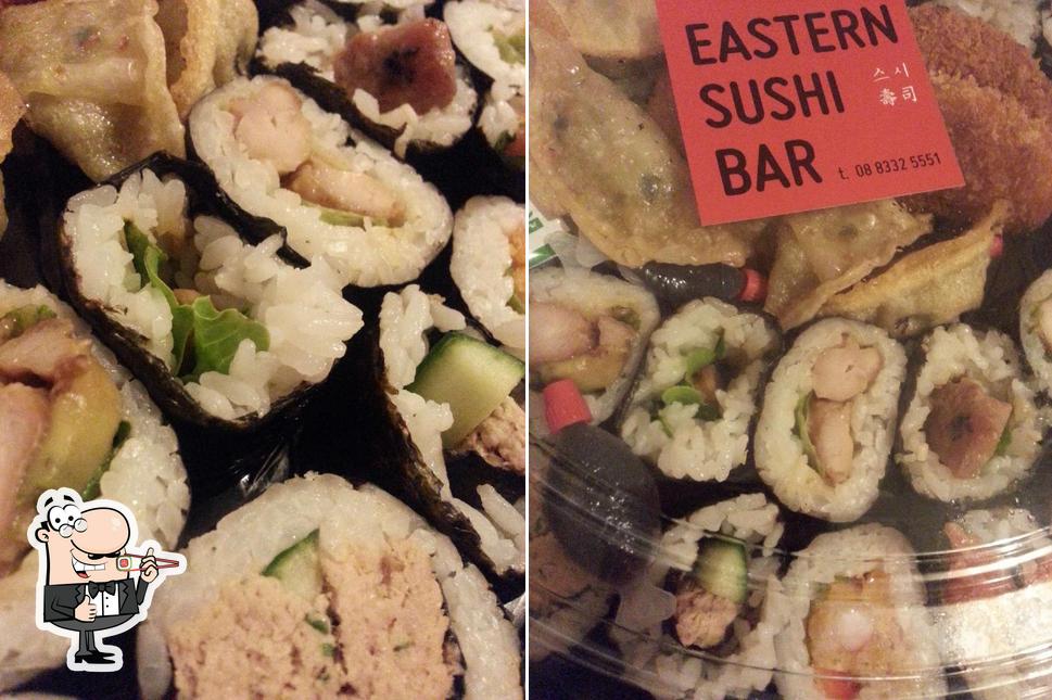 Sushi rolls are offered by Eastern Sushi Bar