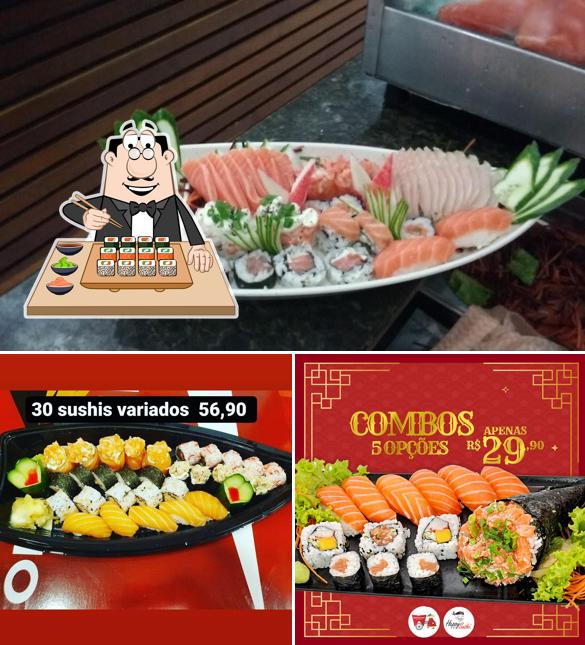 Escolha diferentes opções de sushi