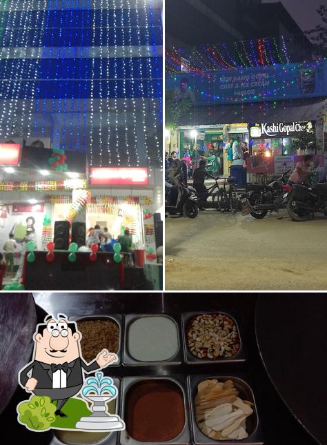 This is the picture showing exterior and food at New Kashi Gopal Chat & Ice Cream Parlour