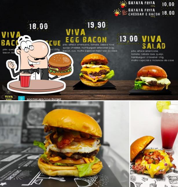 Experimente um hambúrguer no VIVA PIZZA Burger