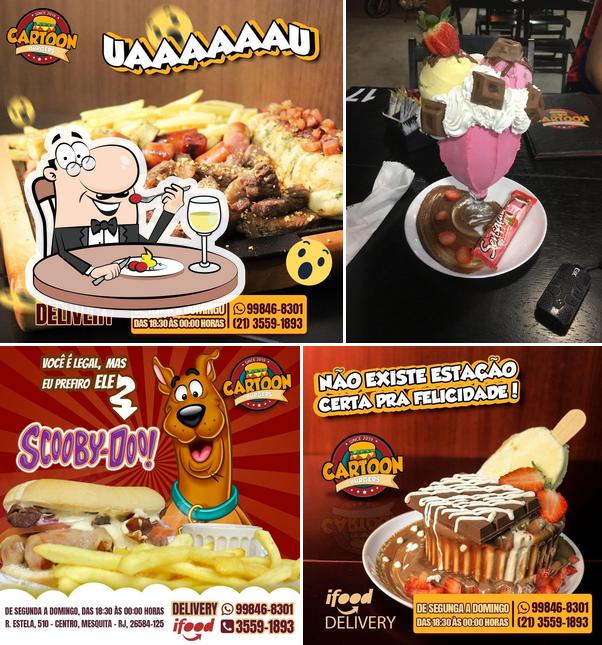 Comida em Cartoon Burger