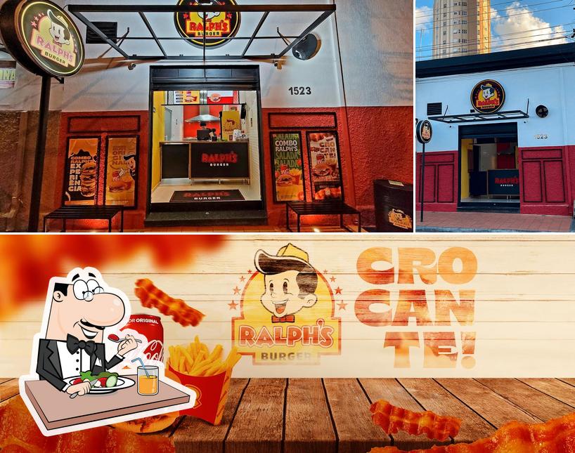 A ilustração do Ralph's Burger’s comida e exterior