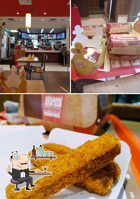 The photo of Burger King’s interior and food