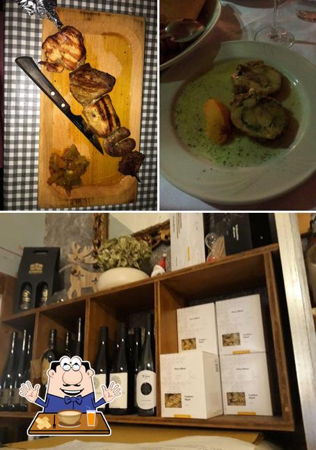 Tra le diverse cose da Trattoria Rimante si possono trovare la cibo e vino