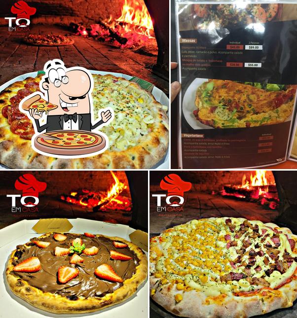 Consiga pizza no Restaurante Tô em Casa