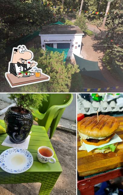 The image of Buddha Cafe’s food and exterior