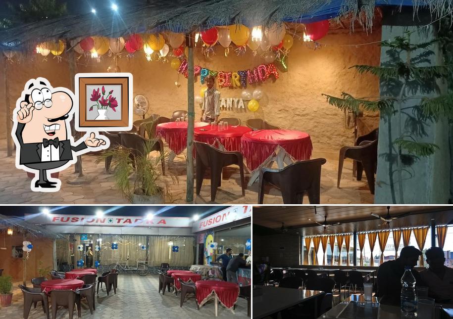 The interior of FUSION TADKA - Restaurant In Bhilai, Veg Cusine In Bhilai, Vegetarian Restaurant In Bhilai