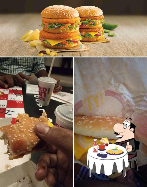 Try out a burger at McDonald's