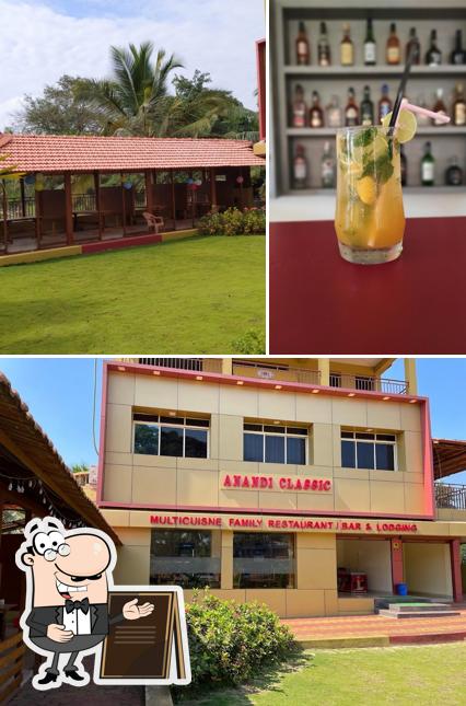 Among various things one can find exterior and alcohol at Anandi Classic Multicusine A/C Family Restaurant / Bar & A/C Rooms