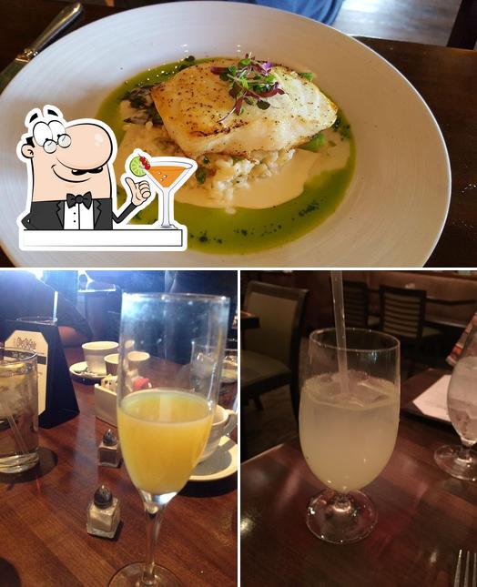 Take a look at the photo showing drink and food at Citrus City Grille