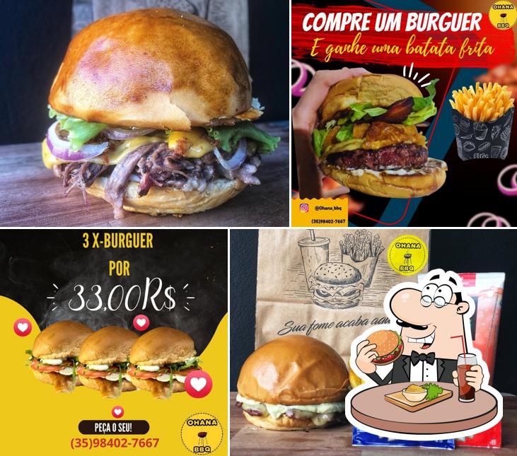 Delicie-se com um hambúrguer no Hamburgueria Ohana BBQ