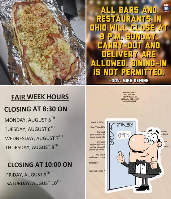 Pizza Parlor II in Killbuck Restaurant menu and reviews