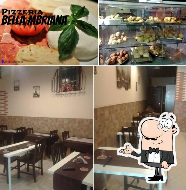 Tra le varie cose da Pizzeria Bella M'briana si possono trovare la interni e cibo