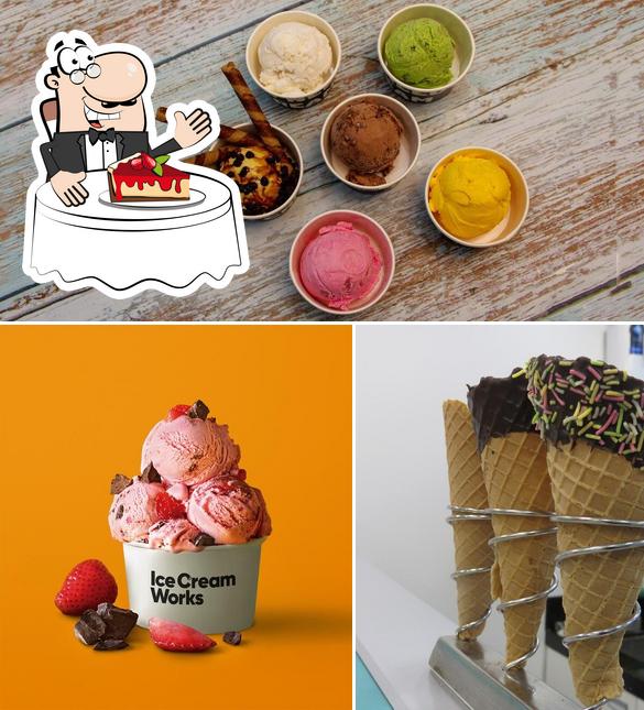 Ice Cream Works offers a variety of sweet dishes