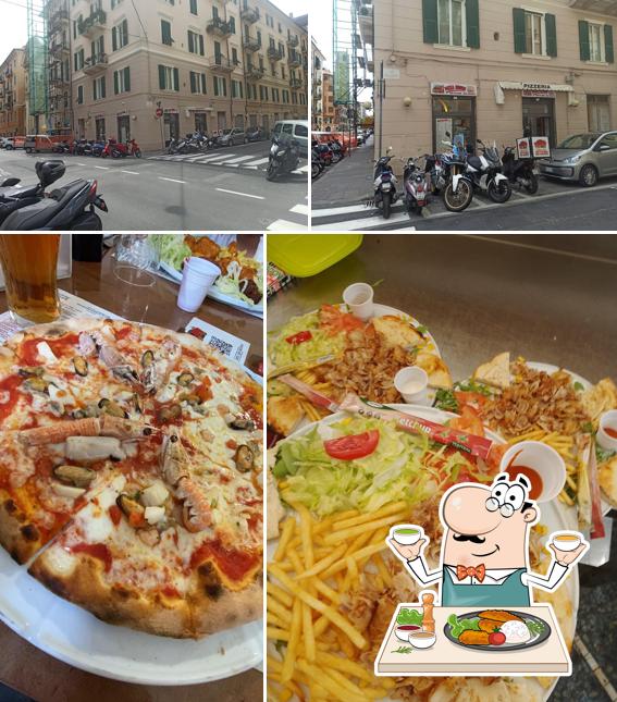 Dai un’occhiata alla foto che mostra la cibo e esterno di Pizza House