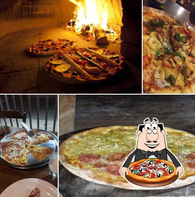 Escolha pizza no Pizzaria Benvenuto
