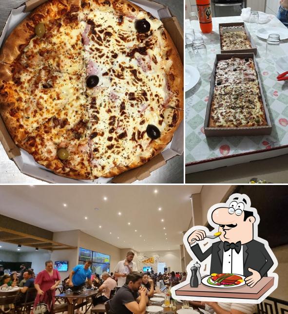 Entre diferentes coisas, comida e interior podem ser encontrados no Pizza Dom Rodrigo - Sinop