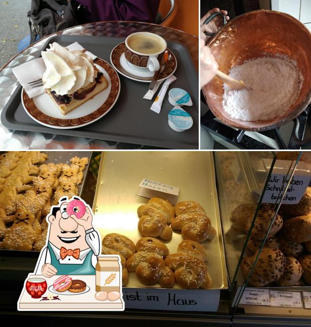 Bäckerei & Café Keim Inhaber Boris Keim Bäckermeister bietet eine Auswahl von Süßspeisen