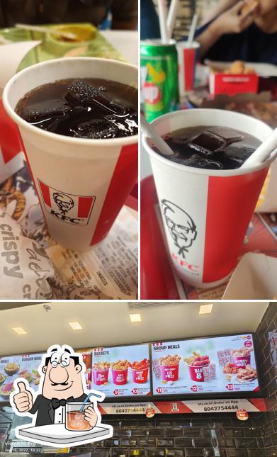 This is the photo displaying drink and food at KFC