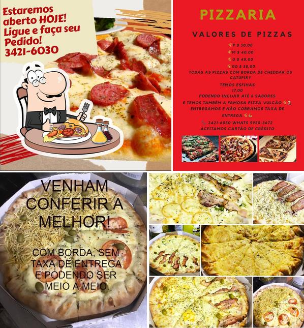 Escolha diferentes variedades de pizza