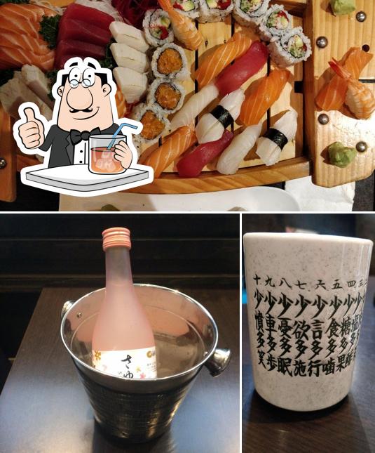 Among different things one can find drink and sushi at Sushi House Japanese Restaurant