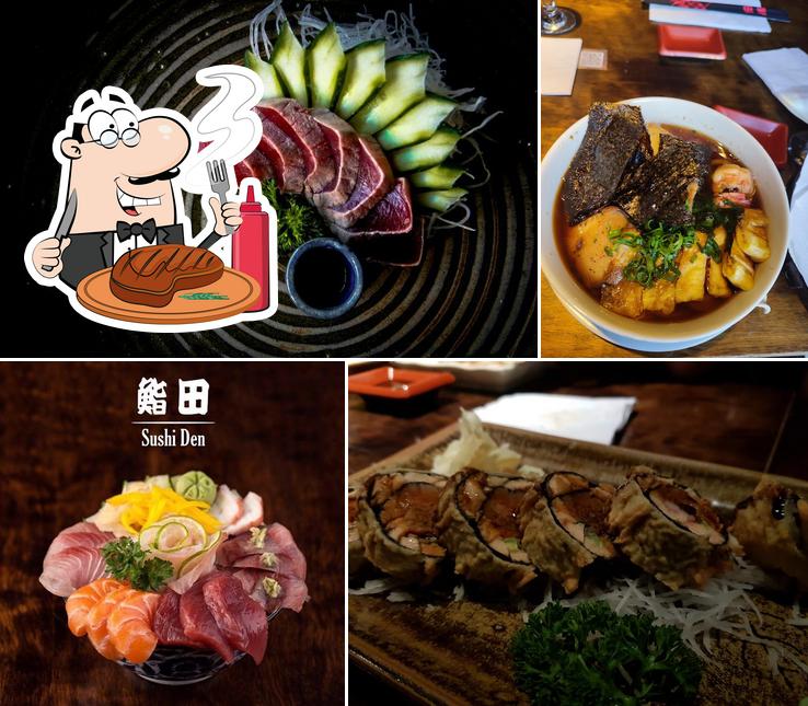 Sushi Den serve refeições de carne