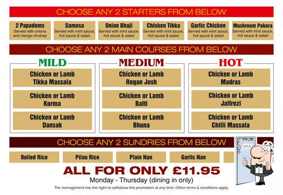 Herb & Spice in Dukinfield Restaurant menu and reviews