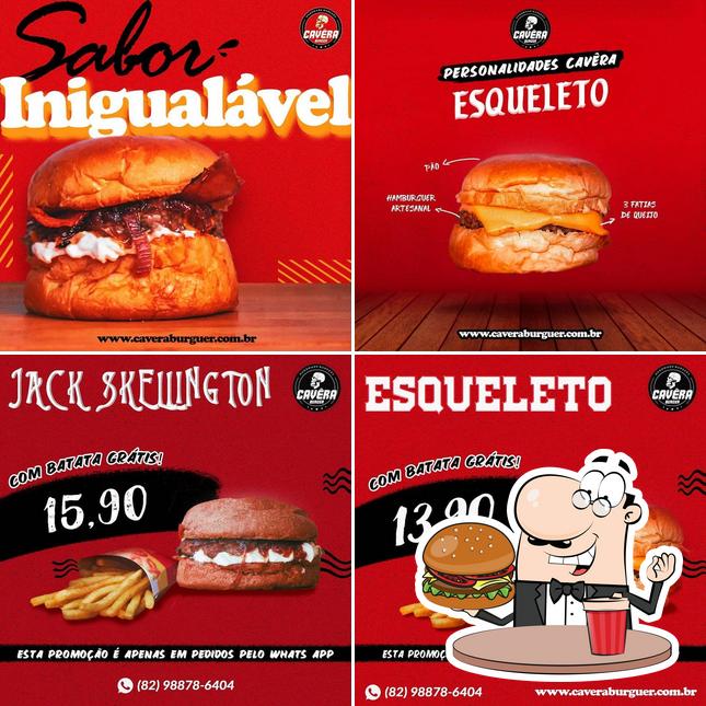 Peça um hambúrguer no Cavêra Burger