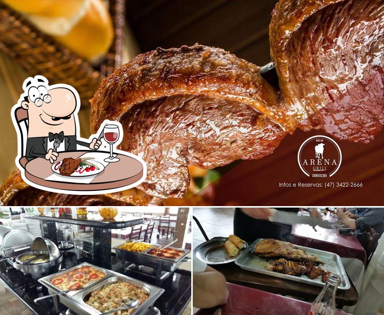 Prove refeições de carne no Churrascaria Arena Grill