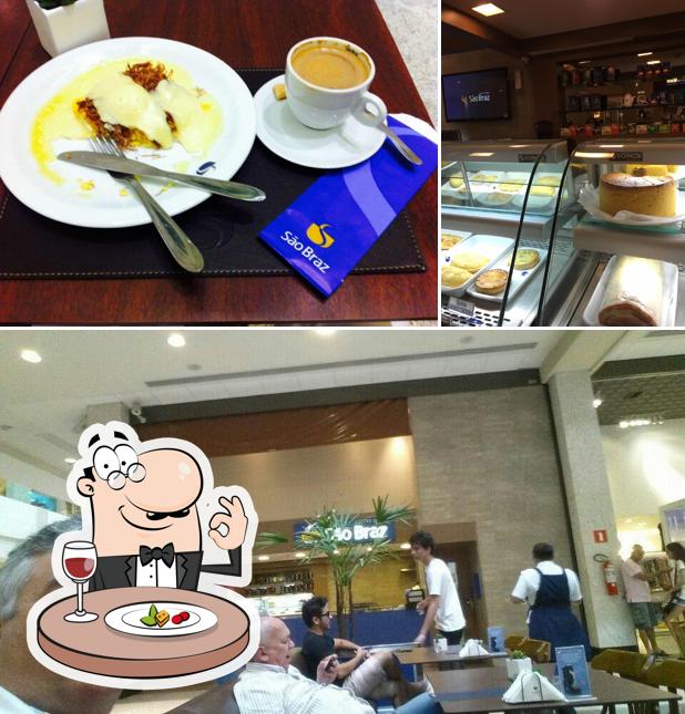 A imagem do Café São Braz’s comida e interior