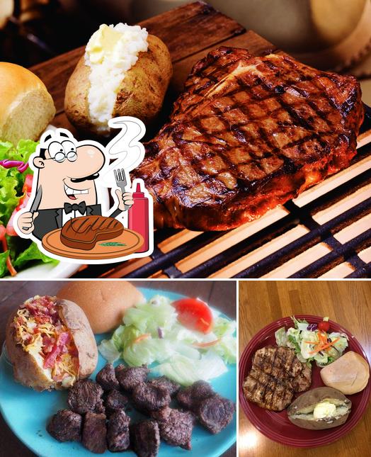 Get meat dishes at Steak-Out Charbroiled Delivery