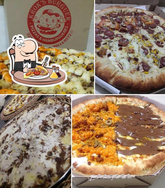 Peça pizza no Krok's Burguer e pizza