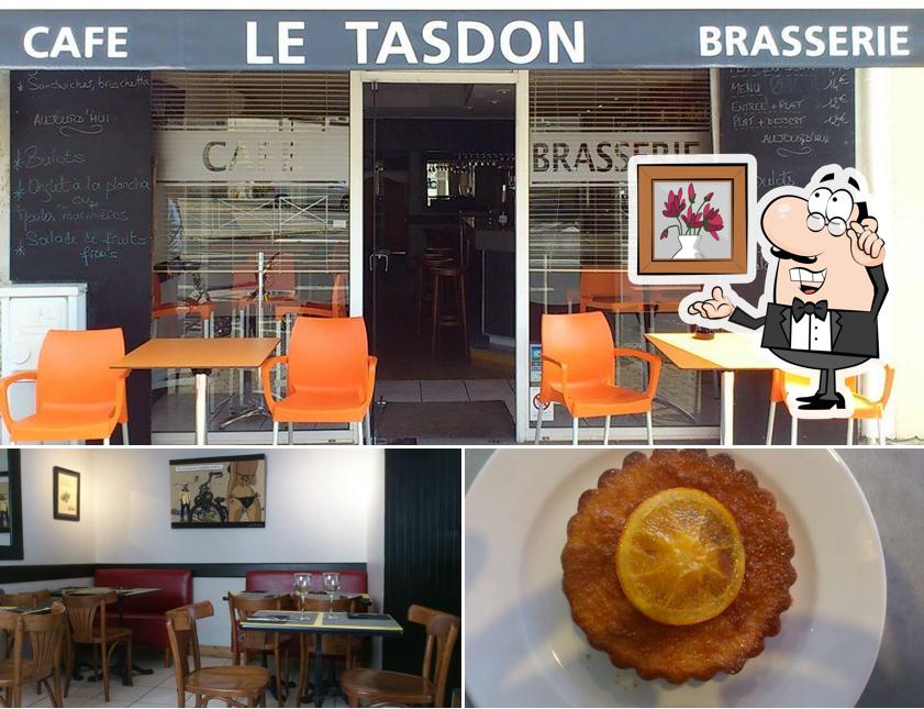 Among different things one can find interior and food at Tasdon Pizza