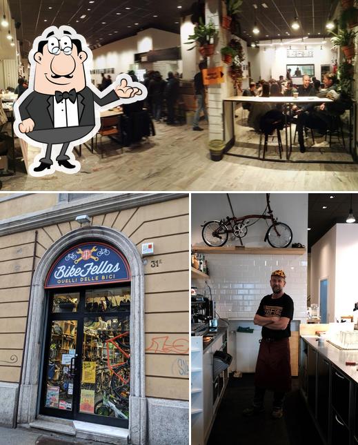 Gli interni di Bike Fellas Bergamo - Bar e officina