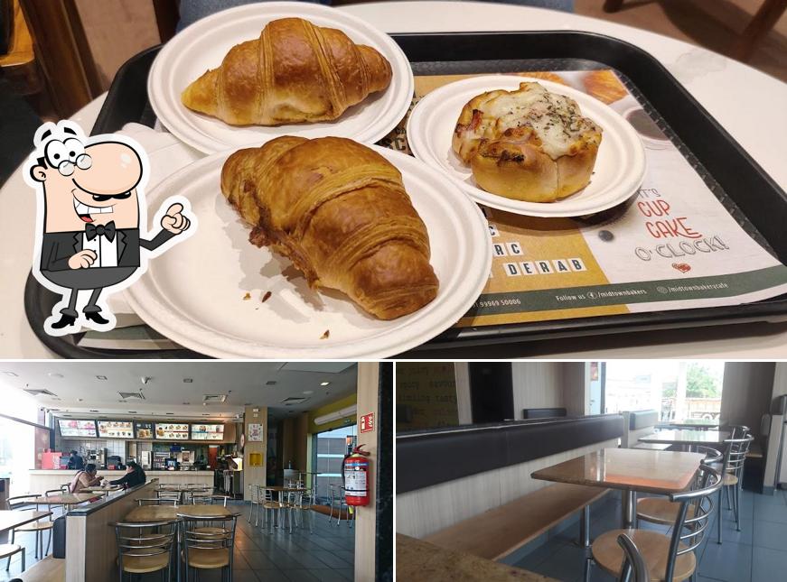 Among various things one can find interior and food at McDonald's